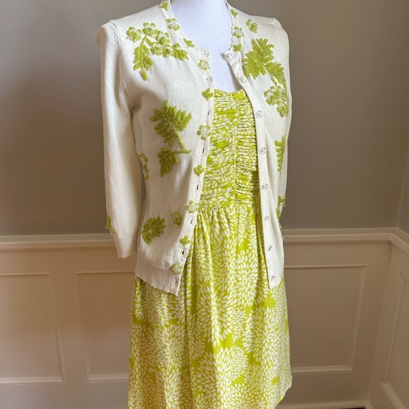 Nanette Lepore Ivory Hand Beaded Cardigan Sweater size Small - Picture 10 of 15